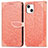 Handytasche Stand Schutzhülle Flip Leder Hülle Modisch Muster H13 für Apple iPhone 13 Orange