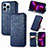 Handytasche Stand Schutzhülle Flip Leder Hülle Modisch Muster H15 für Apple iPhone 15 Pro