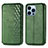 Handytasche Stand Schutzhülle Flip Leder Hülle Modisch Muster H15 für Apple iPhone 15 Pro Grün
