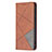Handytasche Stand Schutzhülle Flip Leder Hülle Modisch Muster L04 für Apple iPhone 14 Braun