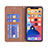 Handytasche Stand Schutzhülle Flip Leder Hülle Modisch Muster L04 für Apple iPhone 14 Braun