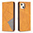 Handytasche Stand Schutzhülle Flip Leder Hülle Modisch Muster L04 für Apple iPhone 14 Gelb