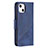 Handytasche Stand Schutzhülle Flip Leder Hülle Modisch Muster L05 für Apple iPhone 14 Blau