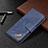 Handytasche Stand Schutzhülle Flip Leder Hülle Modisch Muster L05 für Apple iPhone 14 Blau
