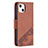 Handytasche Stand Schutzhülle Flip Leder Hülle Modisch Muster L05 für Apple iPhone 14 Braun