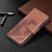 Handytasche Stand Schutzhülle Flip Leder Hülle Modisch Muster L05 für Apple iPhone 14 Braun