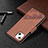 Handytasche Stand Schutzhülle Flip Leder Hülle Modisch Muster L05 für Apple iPhone 14 Braun