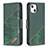 Handytasche Stand Schutzhülle Flip Leder Hülle Modisch Muster L05 für Apple iPhone 14 Grün