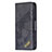 Handytasche Stand Schutzhülle Flip Leder Hülle Modisch Muster L05 für Apple iPhone 14 Schwarz