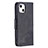 Handytasche Stand Schutzhülle Flip Leder Hülle Modisch Muster L05 für Apple iPhone 14 Schwarz