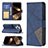 Handytasche Stand Schutzhülle Flip Leder Hülle Modisch Muster L06 für Apple iPhone 15 Pro Blau