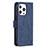 Handytasche Stand Schutzhülle Flip Leder Hülle Modisch Muster L06 für Apple iPhone 15 Pro Blau