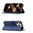 Handytasche Stand Schutzhülle Flip Leder Hülle Modisch Muster L06 für Apple iPhone 15 Pro Blau