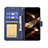 Handytasche Stand Schutzhülle Flip Leder Hülle Modisch Muster L06 für Apple iPhone 15 Pro Blau