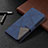 Handytasche Stand Schutzhülle Flip Leder Hülle Modisch Muster L06 für Apple iPhone 15 Pro Blau