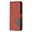 Handytasche Stand Schutzhülle Flip Leder Hülle Modisch Muster L06 für Apple iPhone 15 Pro Braun