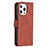 Handytasche Stand Schutzhülle Flip Leder Hülle Modisch Muster L06 für Apple iPhone 15 Pro Braun