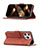 Handytasche Stand Schutzhülle Flip Leder Hülle Modisch Muster L06 für Apple iPhone 15 Pro Braun
