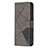 Handytasche Stand Schutzhülle Flip Leder Hülle Modisch Muster L06 für Apple iPhone 15 Pro Grau
