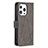 Handytasche Stand Schutzhülle Flip Leder Hülle Modisch Muster L06 für Apple iPhone 15 Pro Grau