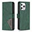 Handytasche Stand Schutzhülle Flip Leder Hülle Modisch Muster L06 für Apple iPhone 15 Pro Grün