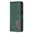 Handytasche Stand Schutzhülle Flip Leder Hülle Modisch Muster L06 für Apple iPhone 15 Pro Grün