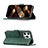 Handytasche Stand Schutzhülle Flip Leder Hülle Modisch Muster L06 für Apple iPhone 15 Pro Grün