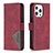 Handytasche Stand Schutzhülle Flip Leder Hülle Modisch Muster L06 für Apple iPhone 15 Pro Rot