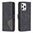 Handytasche Stand Schutzhülle Flip Leder Hülle Modisch Muster L06 für Apple iPhone 15 Pro Schwarz