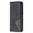 Handytasche Stand Schutzhülle Flip Leder Hülle Modisch Muster L06 für Apple iPhone 15 Pro Schwarz