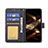 Handytasche Stand Schutzhülle Flip Leder Hülle Modisch Muster L06 für Apple iPhone 15 Pro Schwarz