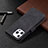 Handytasche Stand Schutzhülle Flip Leder Hülle Modisch Muster L06 für Apple iPhone 15 Pro Schwarz