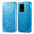 Handytasche Stand Schutzhülle Flip Leder Hülle Modisch Muster S01D für Samsung Galaxy S20 Ultra 5G Blau