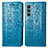 Handytasche Stand Schutzhülle Flip Leder Hülle Modisch Muster S03D für Motorola Moto G200 5G Blau