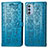 Handytasche Stand Schutzhülle Flip Leder Hülle Modisch Muster S03D für Motorola Moto G51 5G Blau