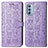 Handytasche Stand Schutzhülle Flip Leder Hülle Modisch Muster S03D für Motorola Moto G51 5G Violett