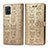 Handytasche Stand Schutzhülle Flip Leder Hülle Modisch Muster S03D für Samsung Galaxy A51 4G Gold