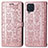 Handytasche Stand Schutzhülle Flip Leder Hülle Modisch Muster S03D für Samsung Galaxy M32 4G Rosa