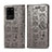 Handytasche Stand Schutzhülle Flip Leder Hülle Modisch Muster S03D für Samsung Galaxy S20 Ultra Grau