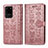 Handytasche Stand Schutzhülle Flip Leder Hülle Modisch Muster S03D für Samsung Galaxy S20 Ultra Rosa