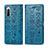 Handytasche Stand Schutzhülle Flip Leder Hülle Modisch Muster S03D für Sony Xperia 10 II Blau
