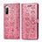 Handytasche Stand Schutzhülle Flip Leder Hülle Modisch Muster S03D für Sony Xperia 10 II Rosa