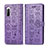Handytasche Stand Schutzhülle Flip Leder Hülle Modisch Muster S03D für Sony Xperia 10 II Violett