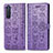 Handytasche Stand Schutzhülle Flip Leder Hülle Modisch Muster S03D für Sony Xperia 5 II Violett