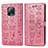 Handytasche Stand Schutzhülle Flip Leder Hülle Modisch Muster S03D für Xiaomi Redmi 10X 5G Rosa