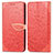 Handytasche Stand Schutzhülle Flip Leder Hülle Modisch Muster S04D für Motorola Moto G Pure Rot