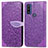 Handytasche Stand Schutzhülle Flip Leder Hülle Modisch Muster S04D für Motorola Moto G Pure Violett