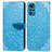 Handytasche Stand Schutzhülle Flip Leder Hülle Modisch Muster S04D für Motorola Moto G22 Blau