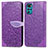 Handytasche Stand Schutzhülle Flip Leder Hülle Modisch Muster S04D für Motorola Moto G22 Violett