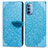 Handytasche Stand Schutzhülle Flip Leder Hülle Modisch Muster S04D für Motorola Moto G31 Blau